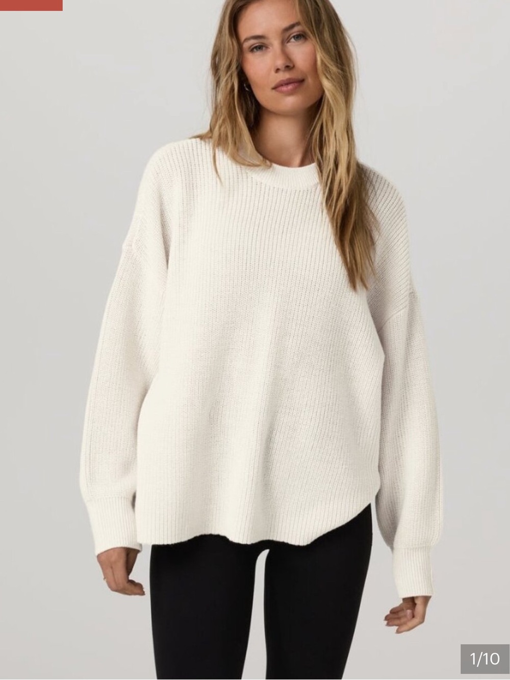 Vuori Alps Merino Wool Oversized Sweater Cream Marshmallow Sz s